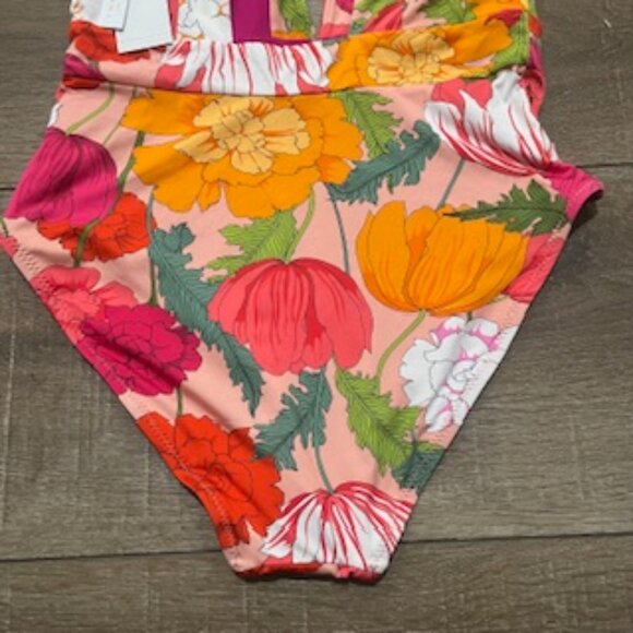 NEW Trina Turk‎ 1-Piece Swimsuit Women’s Size 10 Floral Moderate Coverage V-neck - Picture 12 of 14